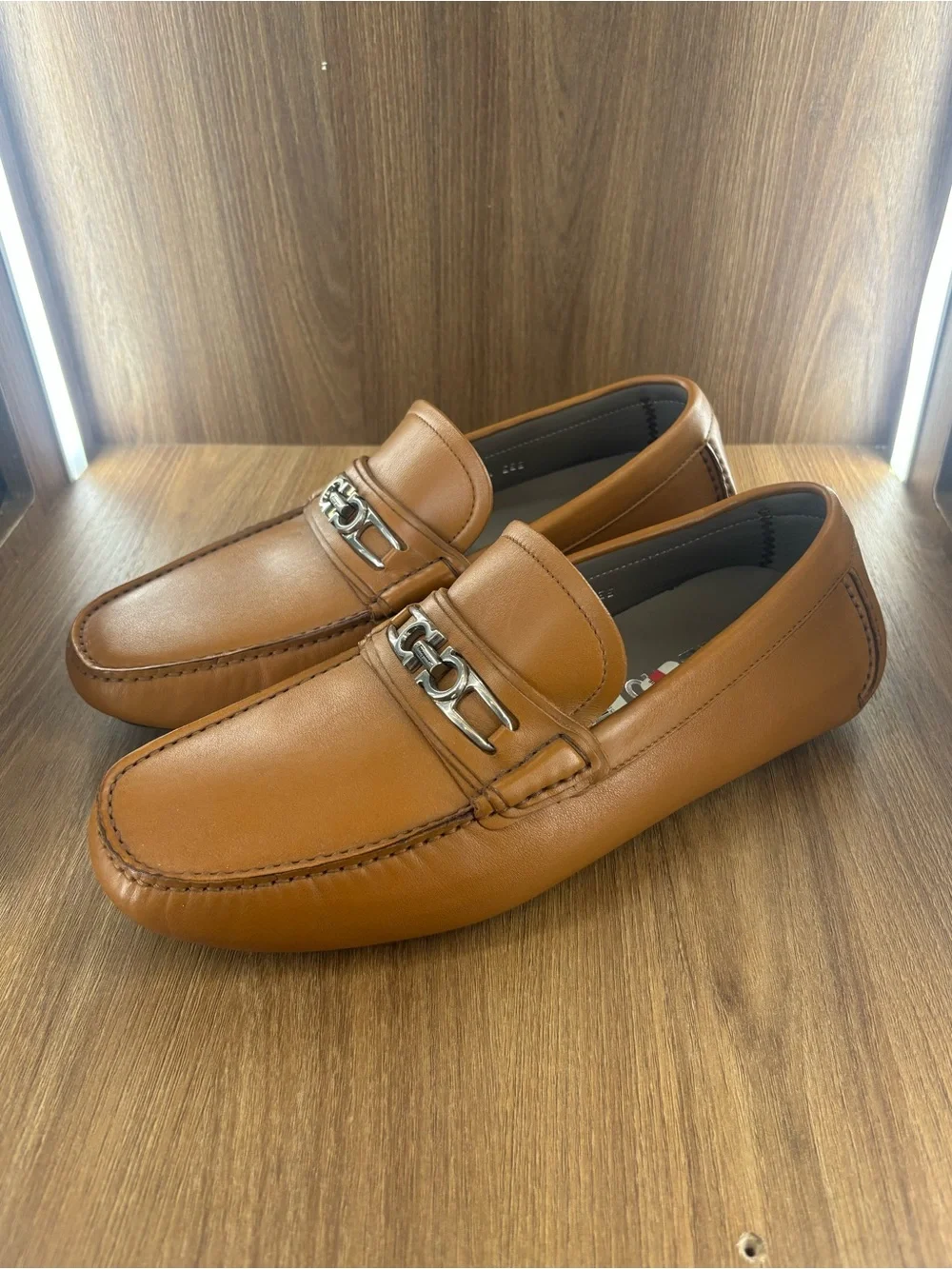 Salvatore Ferragamo Lagos Bit Driver Loafers Brown Leather Men’s US 8.5 Made in